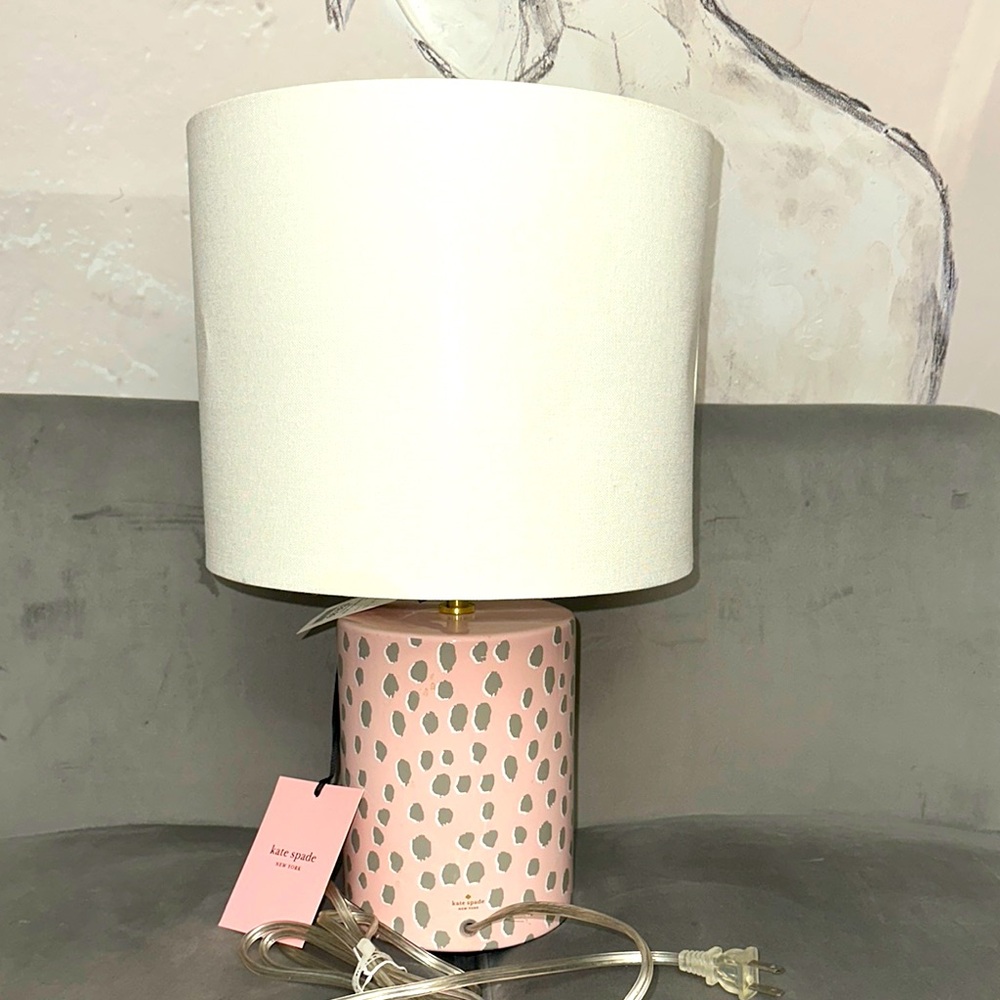 Kate Spade Pink and White Table Lamp